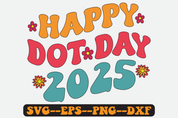 Happy Dot Day 2025 Groovy Retro SVG