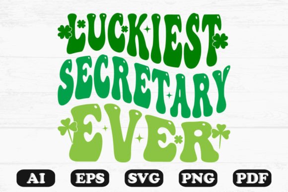Luckiest Sectary Ever Retro Wavy SVG Design Review